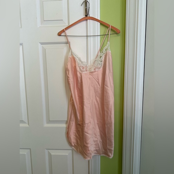 American Vintage Other - American Vintage 90s Pink Silk and Lace Slip Dress Size Small